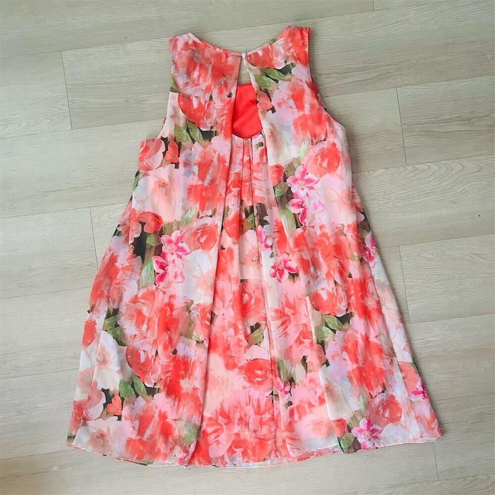 S. Levine Dress Womens Size 16 Pink Floral Sleeveless A-Line Shift Knee - Picture 8 of 9